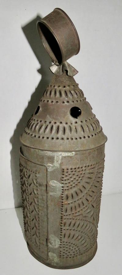 EARLY PUNCHED TIN BARN LANTERN