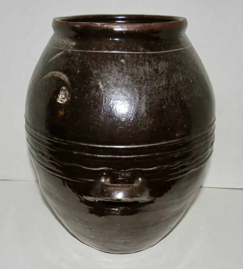 REDWARE STORAGE JAR, 19TH CENTURY