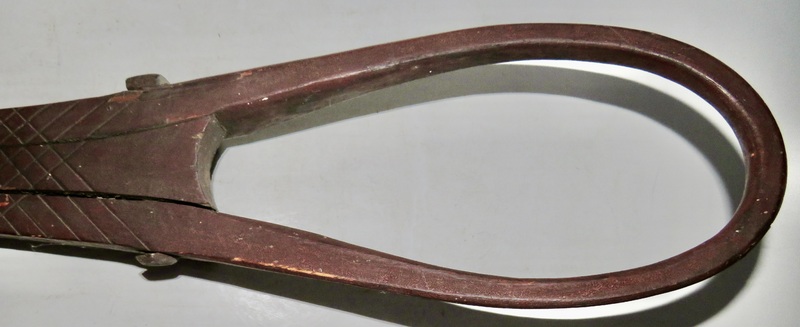 18TH/19TH C. WOODEN BOOT JACK W/ RED PAINT