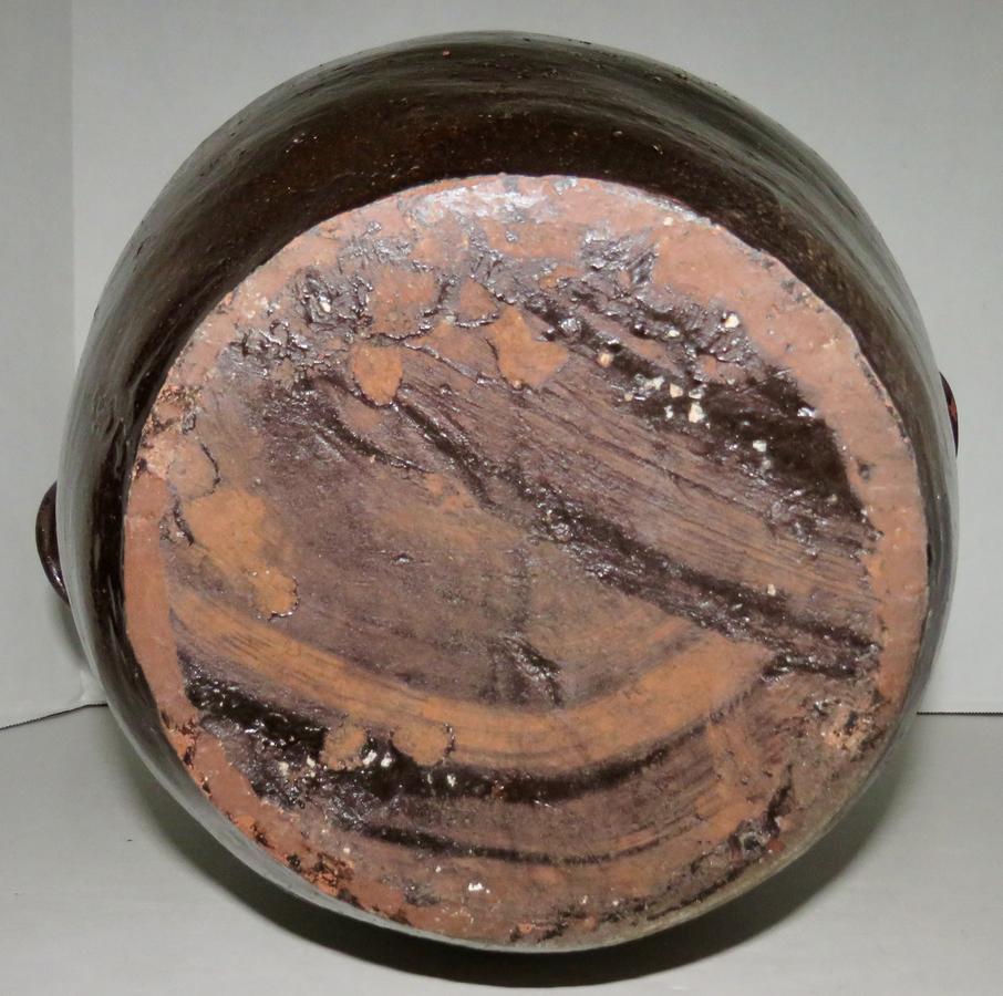REDWARE STORAGE JAR, 19TH CENTURY