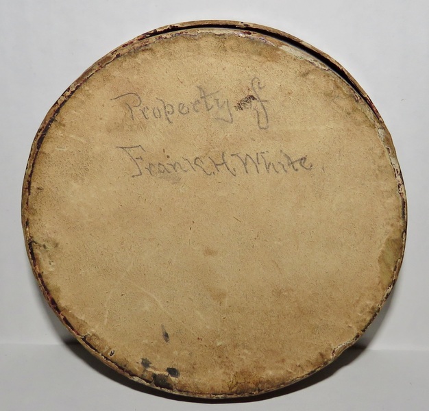 MINI ROUND WALLPAPER BOX, SIGNED, MID-19TH CENTURY