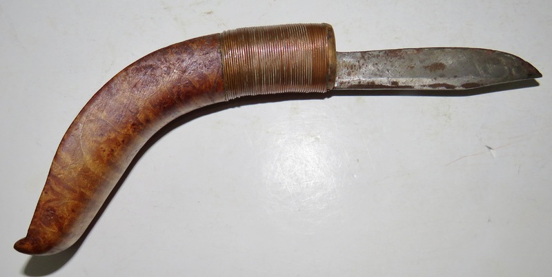 Native American Ash Burl Crooked Knife, 19th C.