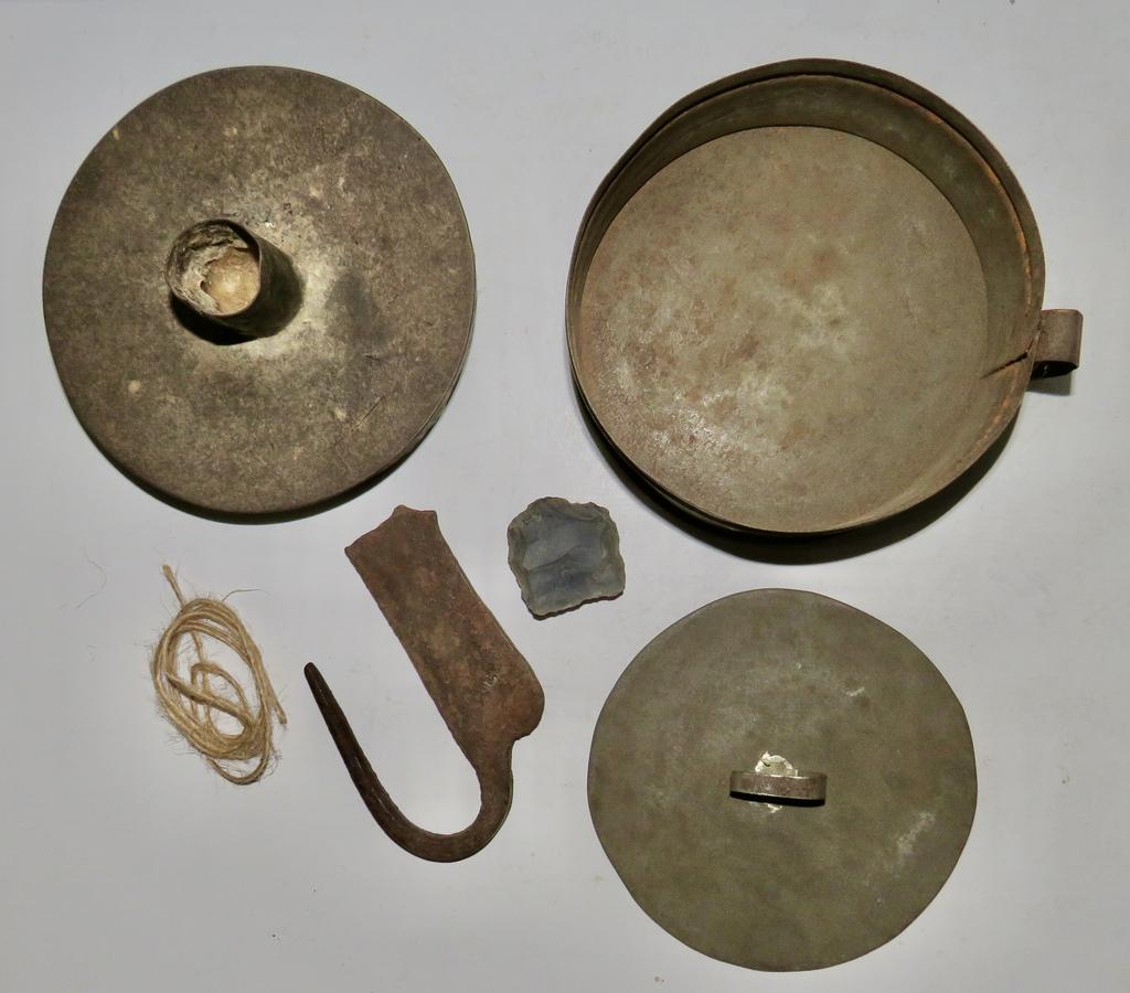 REV. WAR ERA, 18TH CENTURY, TINNED IRON TINDERBOX