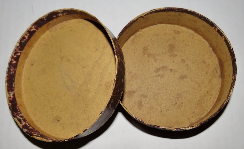 MINI ROUND WALLPAPER BOX, SIGNED, MID-19TH CENTURY