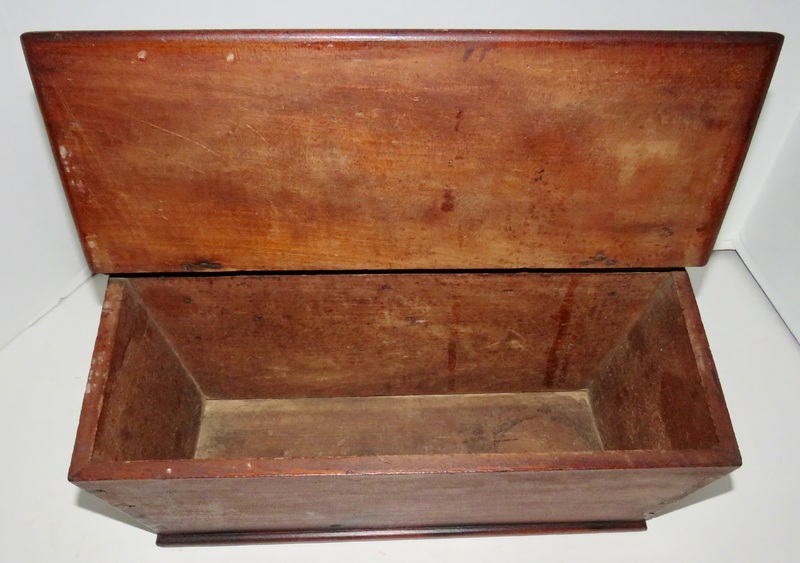 AMERICAN 18TH C. CHERRY WOOD WALL CANDLE BOX, CT.