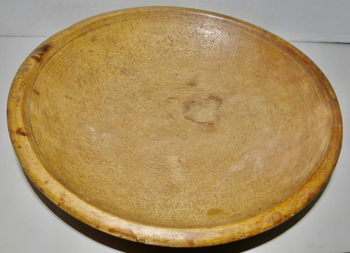 SMALL EARLY MAPLE BOWL 11 X 2 1/2, CRANBERRY PAINT
