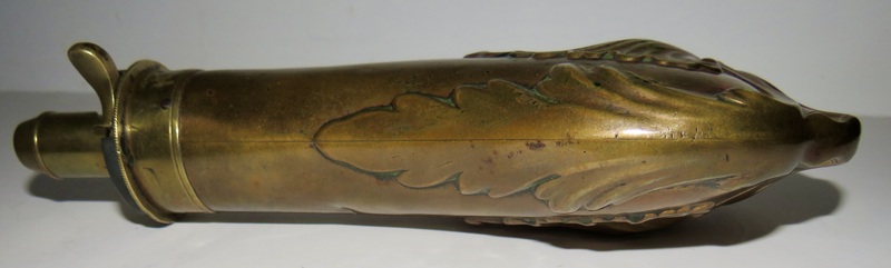 CIVIL WAR ERA ENGLISH BRASS/COPPER POWDER HORN