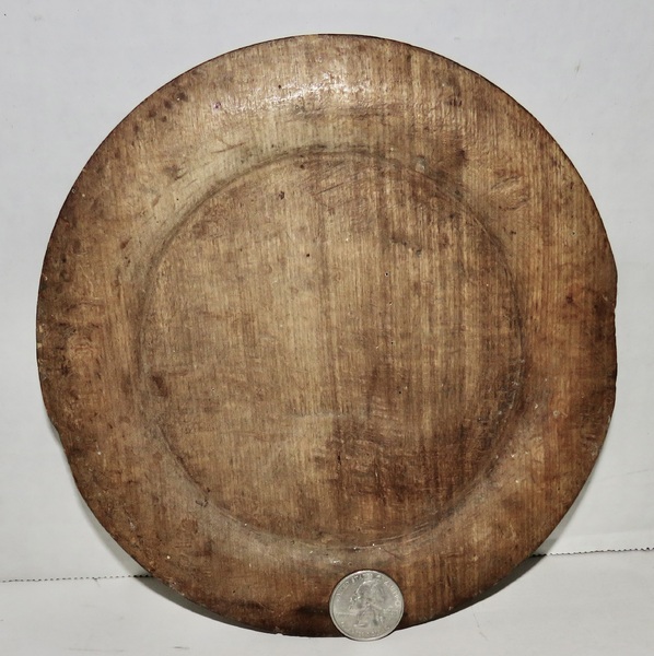18TH C. AMERICAN TREEN EATING PLATE