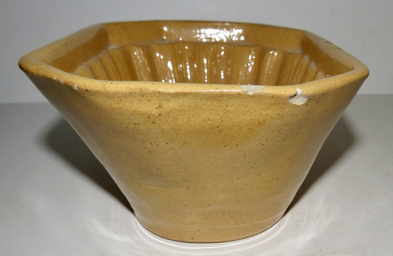 YELLOW WARE FOOD MOLD, GRAPE DESIGN