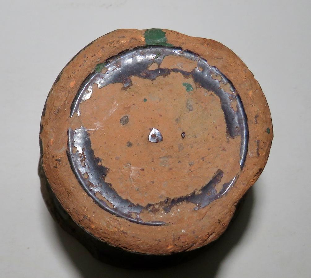 VERY RARE 18TH CENTURY REDWARE LAMP TIDY