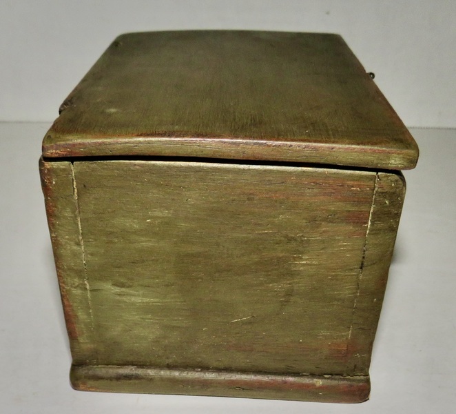 RARE 18TH C. AMERICAN MINI BLANKET BOX ORIG. PAINT
