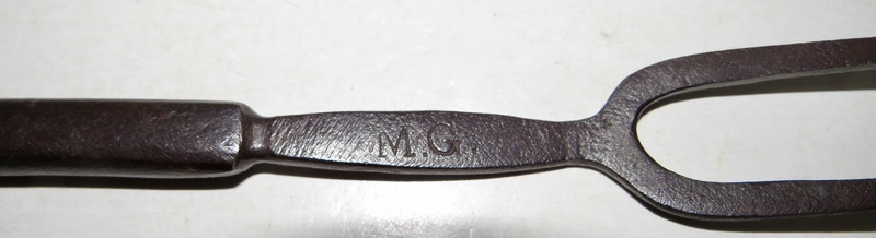 SIGNED WHITESMITHED FORGED IRON FORK, 18TH CENTURY