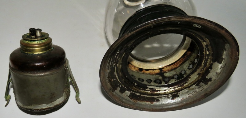 LARGE WHALE OIL GLOBE LANTERN, EARLY 19TH C.