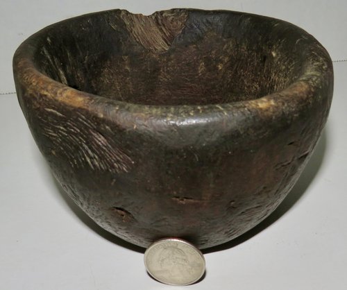 PILGRIM ERA NATIVE AMERICAN SMALL BURL EATING BOWL