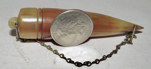 REV. WAR ERA SALT HORN COMPLETE W/ CHAIN