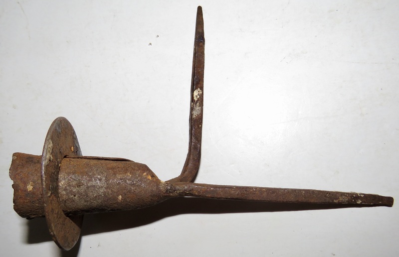 RARE DOUBLE SPIKE WALL/BEAM SPIKE CANDLEHOLDER