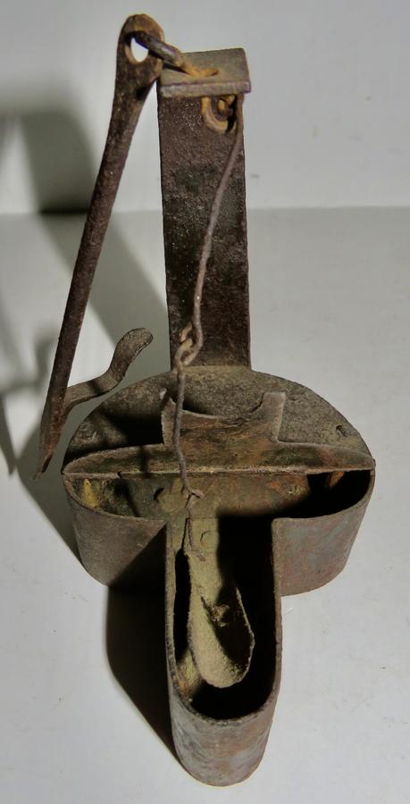FORGED BETTY LAMP W/ HANGER HOOK AND WICK PICK