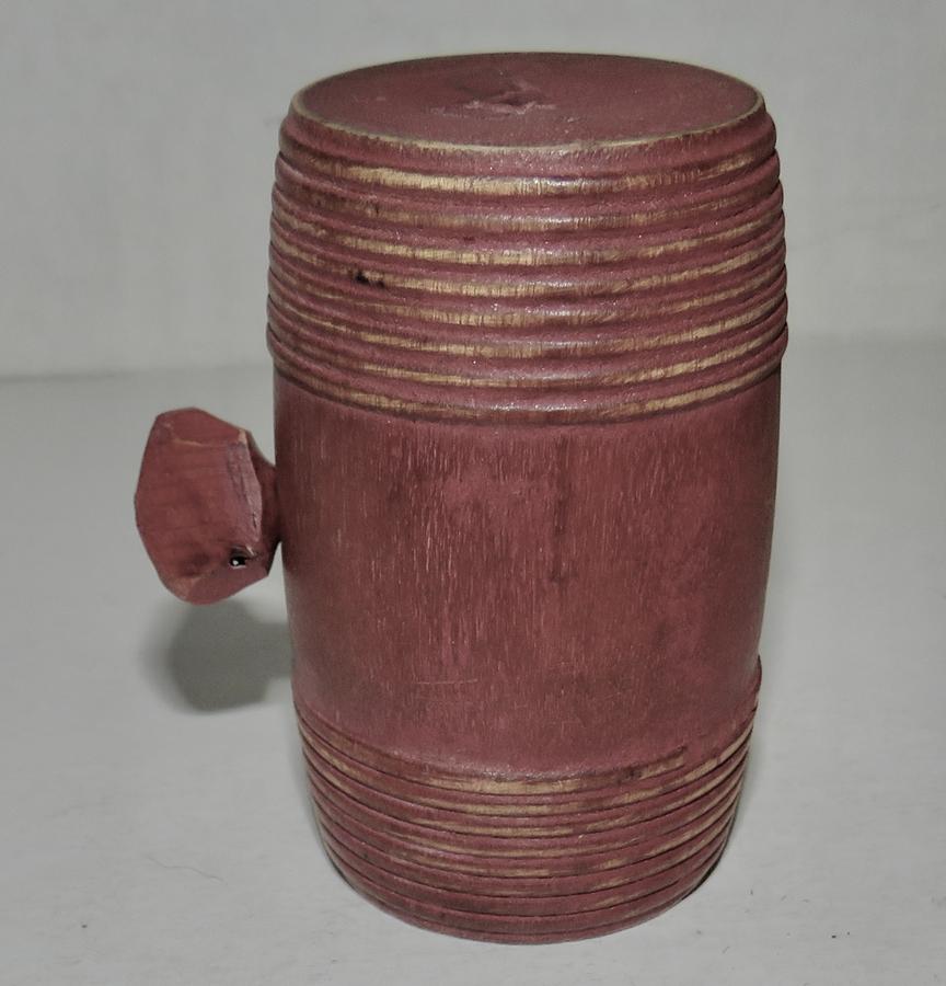 RARE REV. WAR ERA MINIATURE RUNDLET W/ RED PAINT