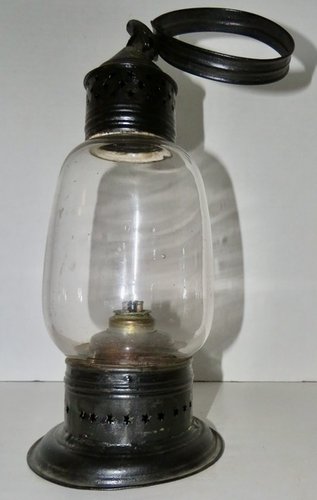 LARGE WHALE OIL GLOBE LANTERN, EARLY 19TH C.