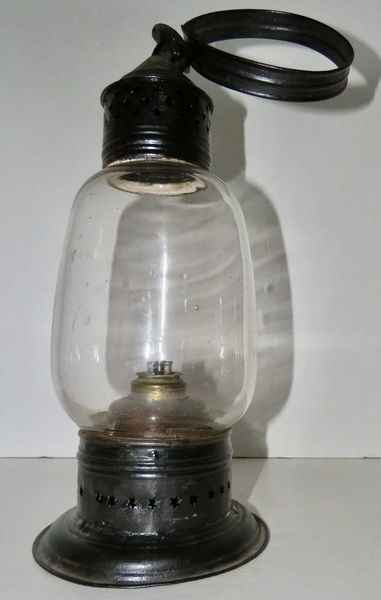 LARGE WHALE OIL GLOBE LANTERN, EARLY 19TH C.