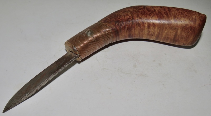 Native American Ash Burl Crooked Knife, 19th C.