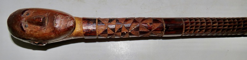 SUPER FOLK ART HAND CARVED WALKING STICK/CANE