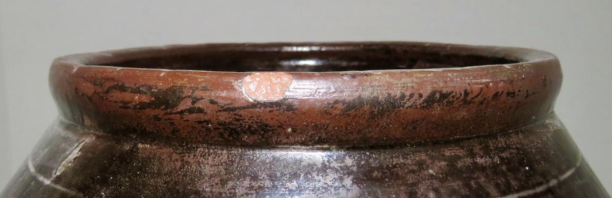 REDWARE STORAGE JAR, 19TH CENTURY