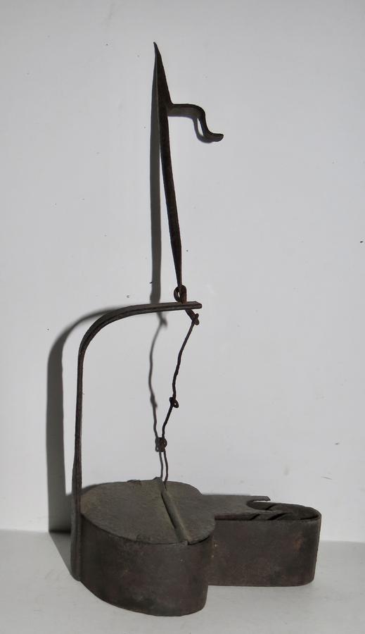 FORGED BETTY LAMP W/ HANGER HOOK AND WICK PICK
