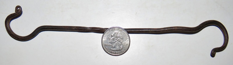 RARE SMALL FORGED IRON LAMP HOOK