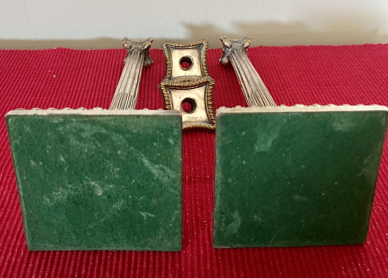 Pr Old Sheffield Silver Candlesticks