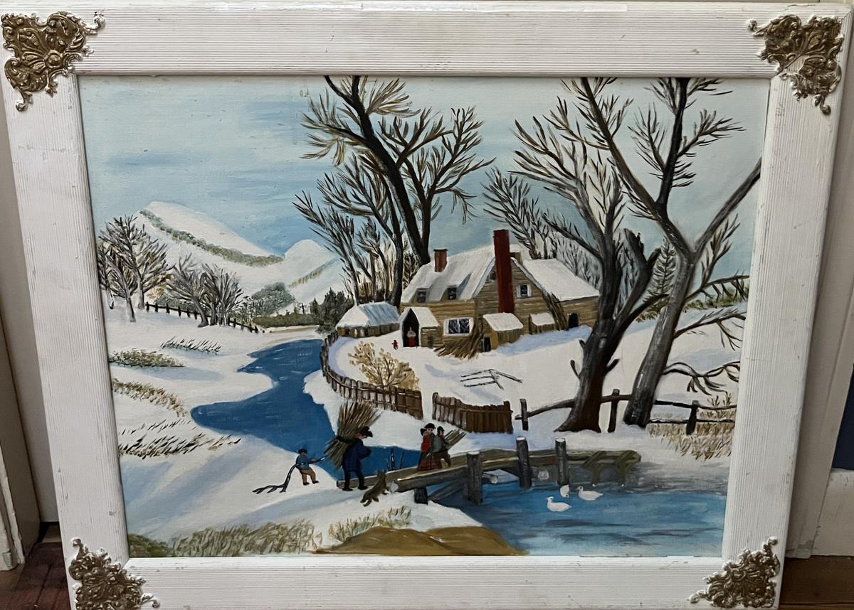 Naive Winter Scene Painting
