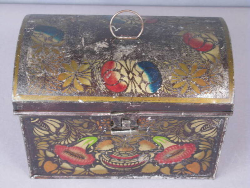 19thc. Tole Dometop Document Box