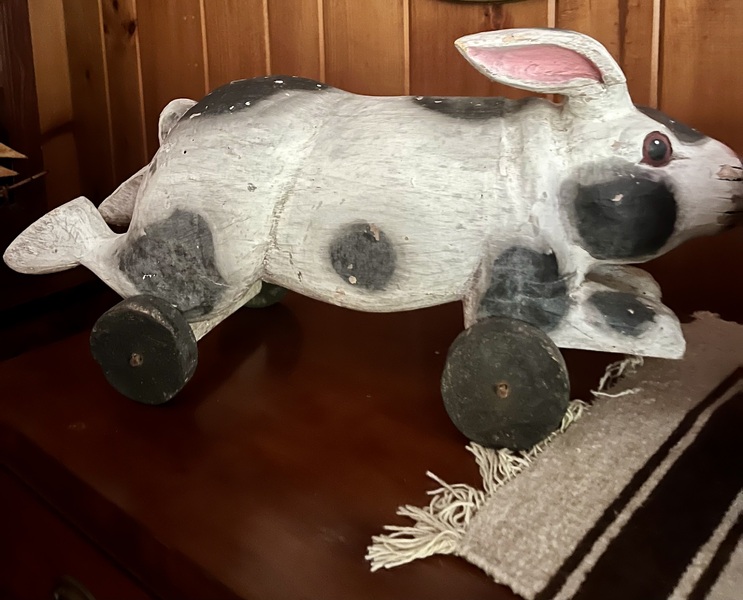 Wooden Rabbit on Wheels