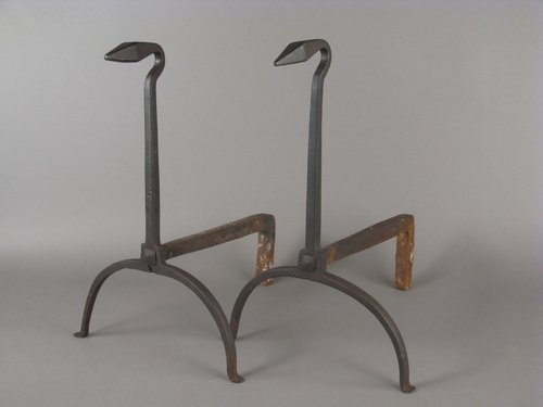 Early 18thc. Wrought Iron Andirons