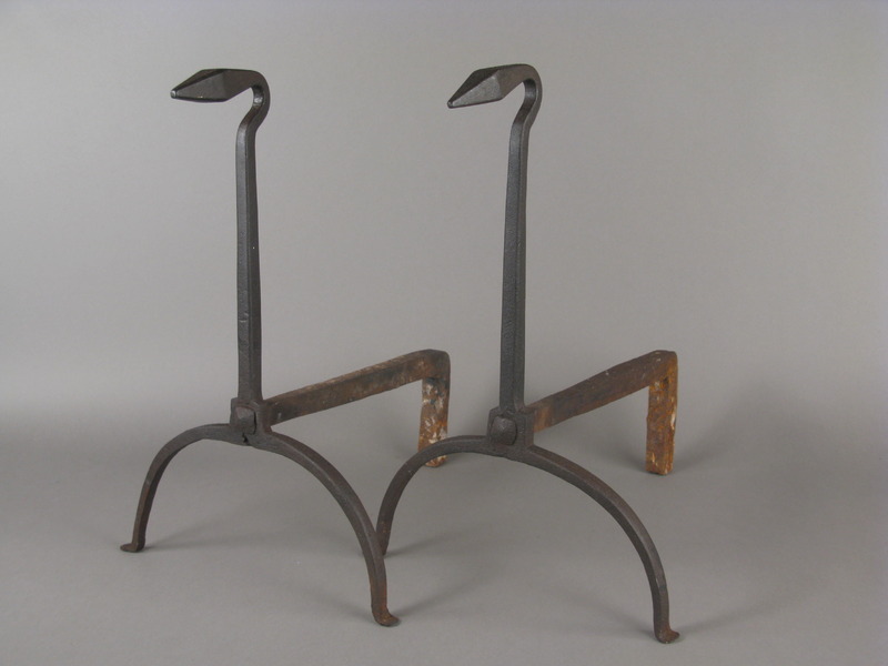 Early 18thc. Wrought Iron Andirons