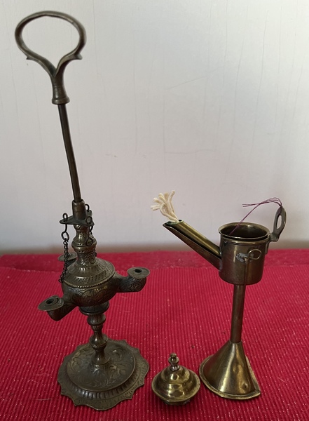 19thc. Miniature Whale Oil Lamps