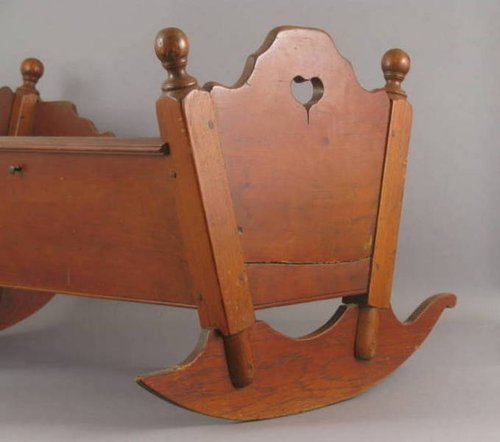 19thc. PA Cradle with Heart Cutouts