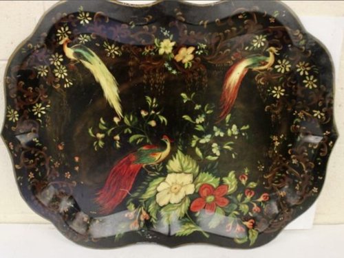 Tole Tray with Peacocks