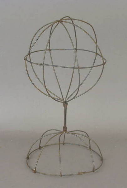 19thc. Wire Wig or Hat Stand