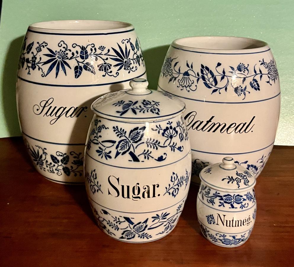 Lg Blue Onion Canisters