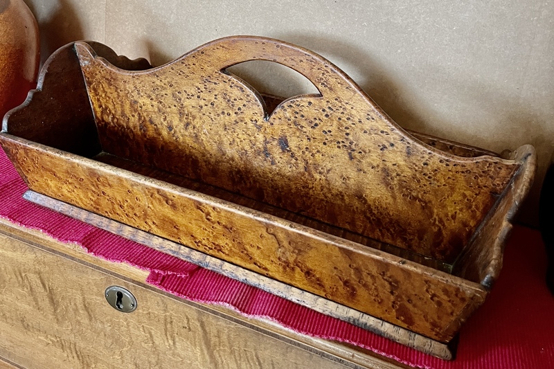 19thc. Lg. Figured Maple Carrier