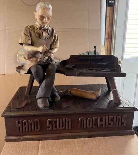 “Hand Sewn Mochisins” Shop Display