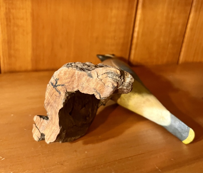 Waxwing Bird Carving