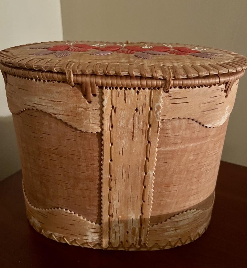 Native Am Birch Bark Quill Box