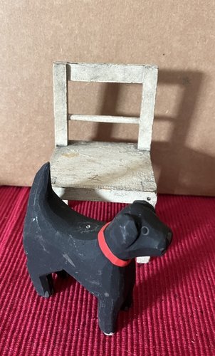 Carved Dog and Chair