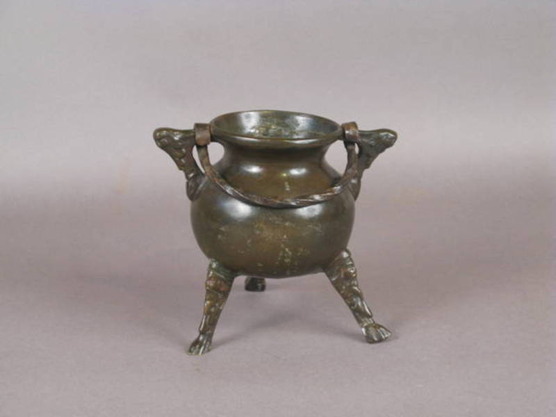 18thc. Bronze Miniature Cauldron