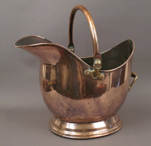 19thc. Helmet Coal Scuttle