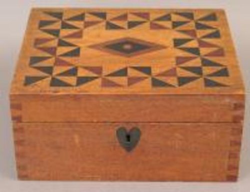 PA Inlaid Box w/Pinwheels and Heart