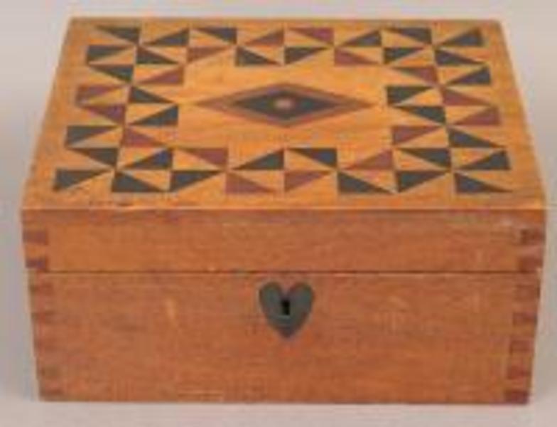 PA Inlaid Box w/Pinwheels and Heart