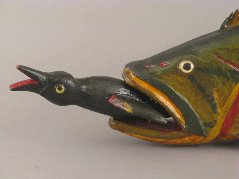 Fish Decoy with Crow